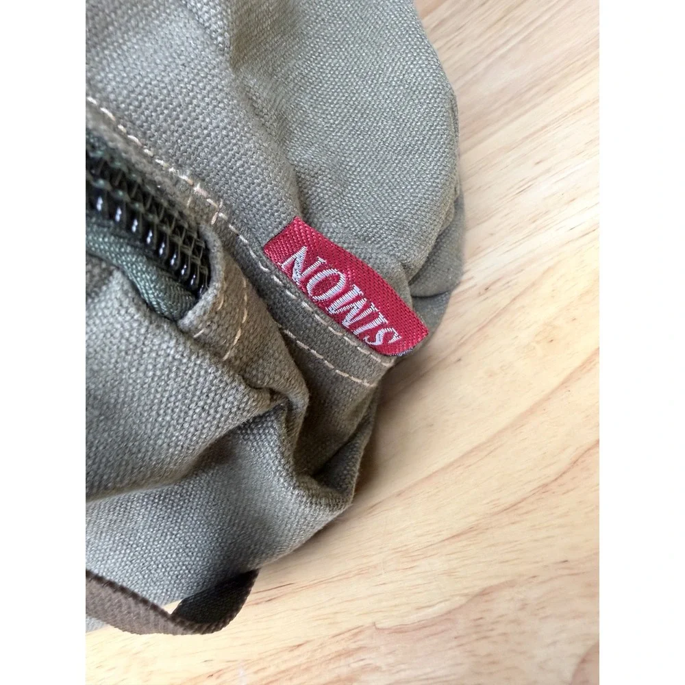 Simon Vogue Leather Canvas Backpack Olive Green Tactical Utility Rucksack Bag
